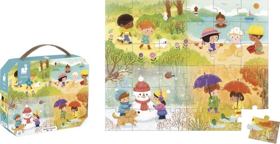 Janod Puzzel De Seizoenen In Puzzelkoffer 36 Stukjes Geschikt Vanaf 4 Jaar