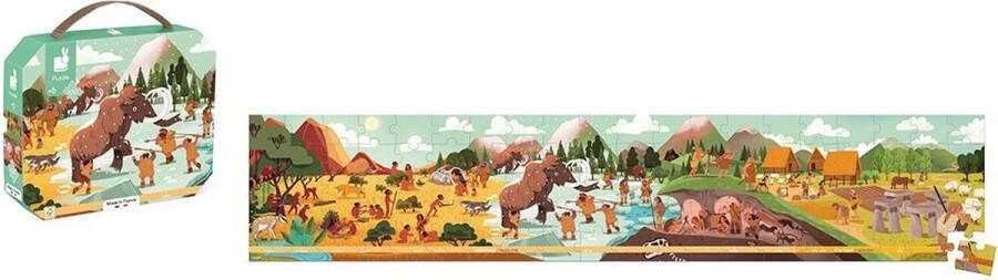 Janod Puzzel Prehistorie (Panorama) In Puzzelkoffer 100 Stukjes Geschikt Vanaf 6 Jaar