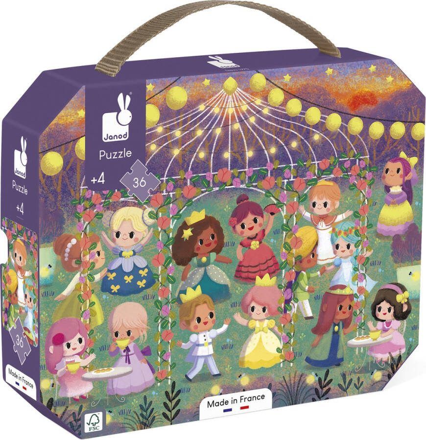 Janod Puzzel Prinsessenfeest In Puzzelkoffer 36 Stukjes Geschikt Vanaf 4 Jaar