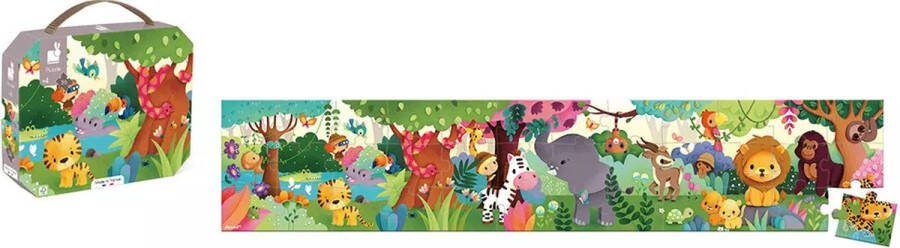 Janod Puzzel Wilde Dieren (Panorama) In Puzzelkoffer 36 Stukjes Geschikt Vanaf 4 Jaar