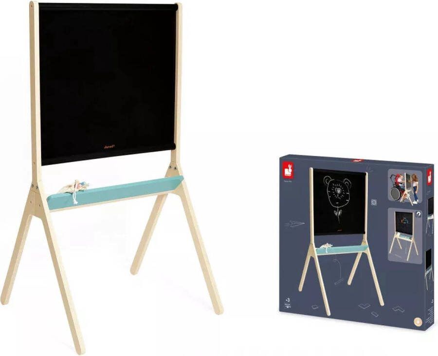 Janod Schoolbord Klassiek Magnetisch Krijtbord Dubbelzijdig: 1 Effen Zijde En 1 Magnetisch Gerasterde Zijde Wordt Geleverd Met 20 Magneten En 1 Spelboekje Voor 24 7 Speelplezier! Geschikt Vanaf 3 Jaar
