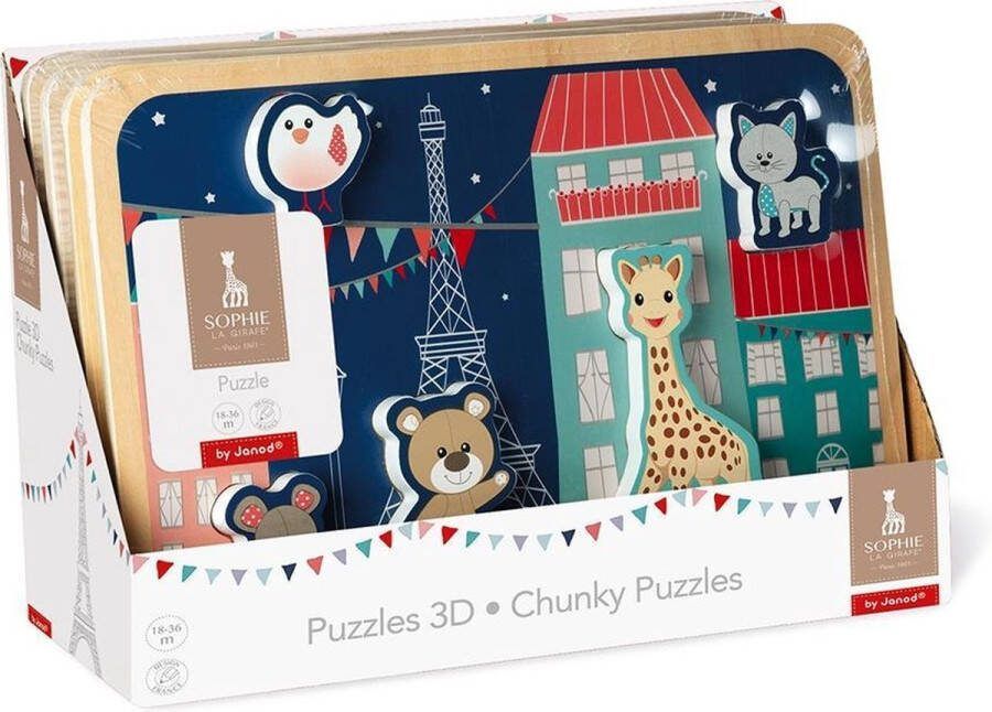 Janod ✅ Sophie de Giraffe Chunky Puzzel