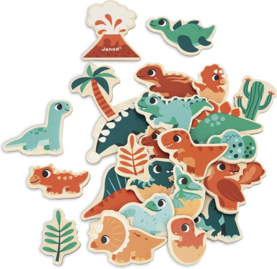 Janod Dino Magneetset Magneten In Dinosaurus Thema 24 Verschillende Magneten Geschikt Vanaf 2 Jaar