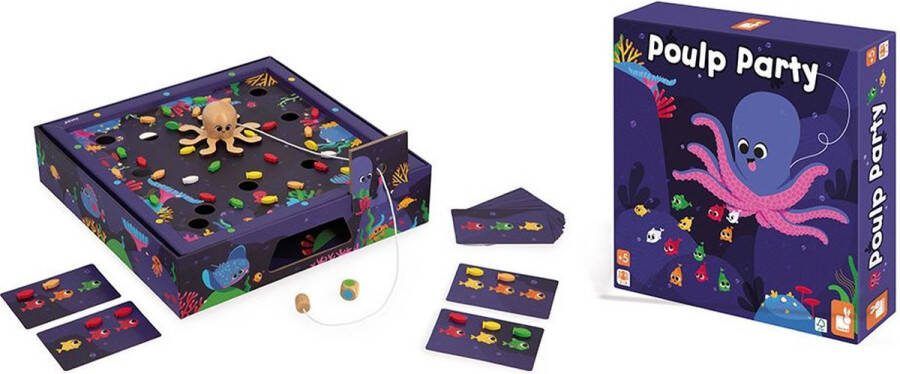 Janod Spel Poulp Party Help De Octopus De Juiste Gekleurde Vis Te Vangen! Vaardigheids- En Denkspel Een Prachtig Bordspel Op De Diepe Oceaanbodem Geschikt Vanaf 5 Jaar