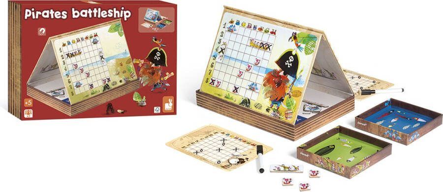 Janod Spel Strategiespel Piraten Slagschip Klassiek Zeeslag Spel In Een Nieuw Jasje Met Een Piratenthema Magnetisch Met 2 Moeilijkheidsgraden Wie Laat Als Eerste De Schepen Van Zijn Tegenstander Zinken? Geschikt Vanaf 5 Jaar