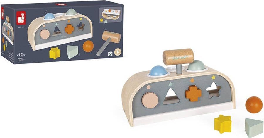 Janod Sweet Cocoon Tap Hamerbank En Vormenstoof Behendigheidsspeelgoed Voor Uren Speelplezier! Geschikt Vanaf 1 Jaar