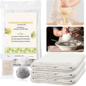 Janolia Passeerdoeken filterdoek kaasdoek zeefdoek voor het stomen van voedsel en boter opslag van droog voedsel en voedselfiltratie