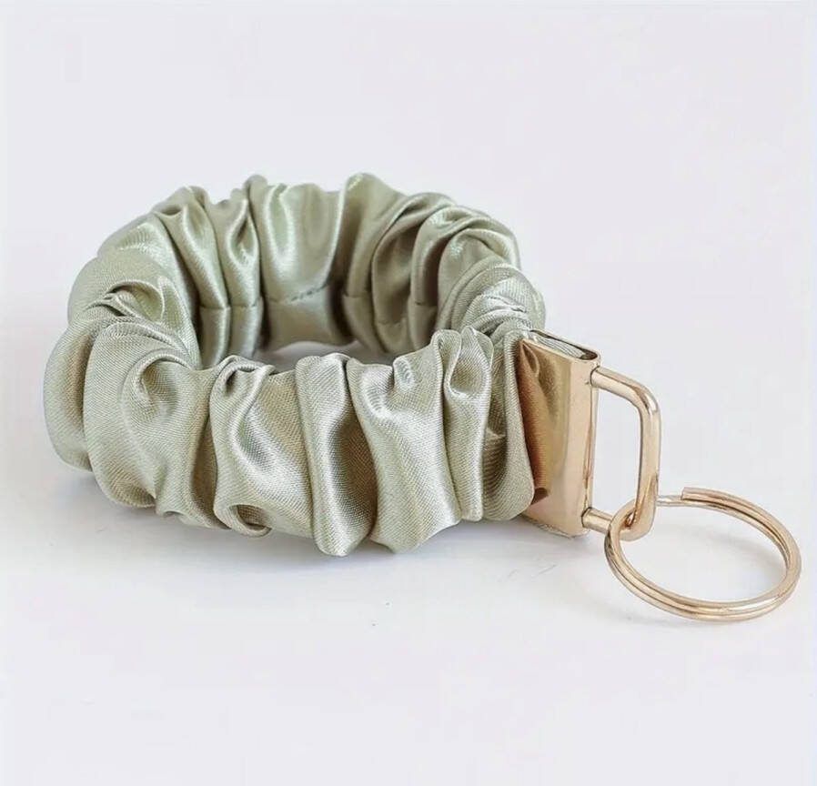 JANYN Rib Scrunchie Sleutelhanger Lichtgroen Sleutelbos