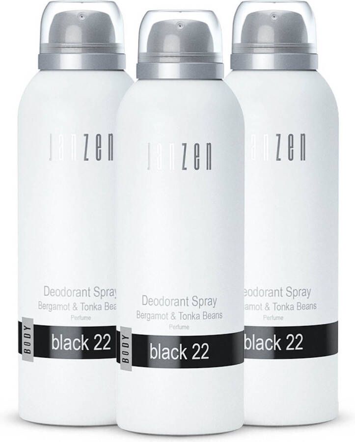 Janzen Deodorant Spray Black 22 3-pack