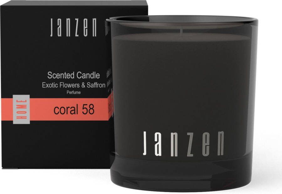 Janzen Geurkaars Coral 58 Scented Candle Parfumkaars Krachtig en Kruidig 210 gram