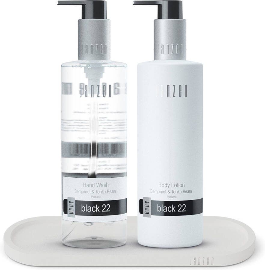 Janzen Hand Care Set Black 22 + Luxury Tray White