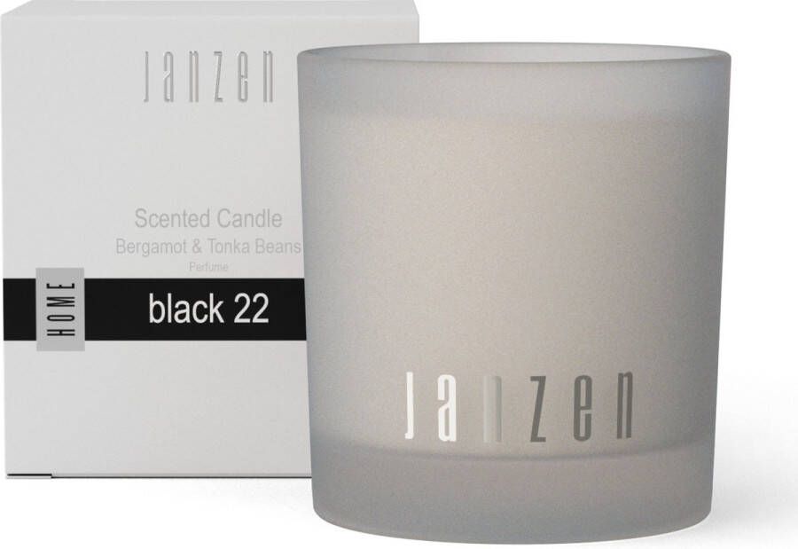 Janzen Geurkaars Black 22 Scented Candle Black 22 Parfumkaars Fris en Kruidig 210 gram