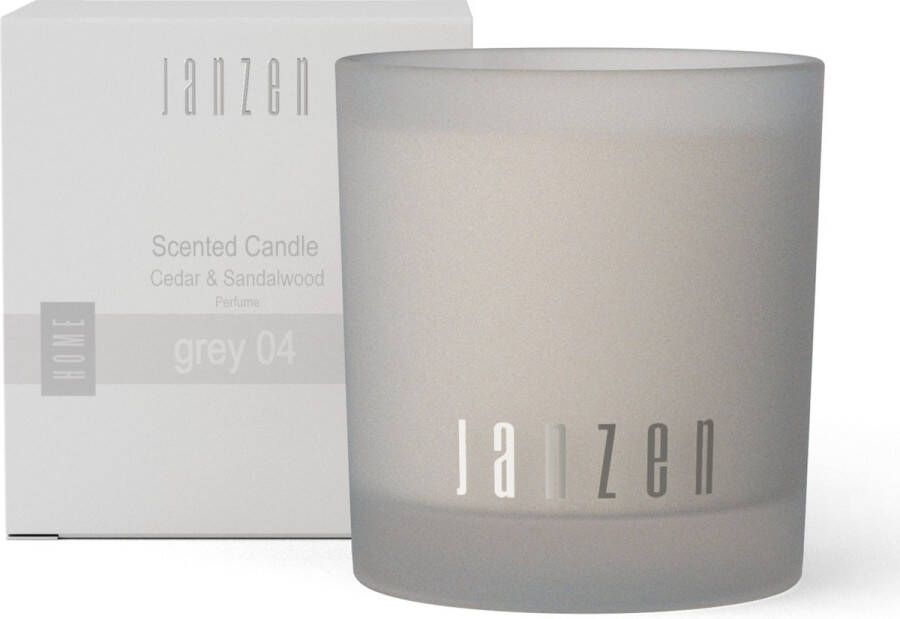 Janzen Geurkaars Grey 04 Scented Candle Grey 04 Parfumkaars Fris en Zuiver 210 gram