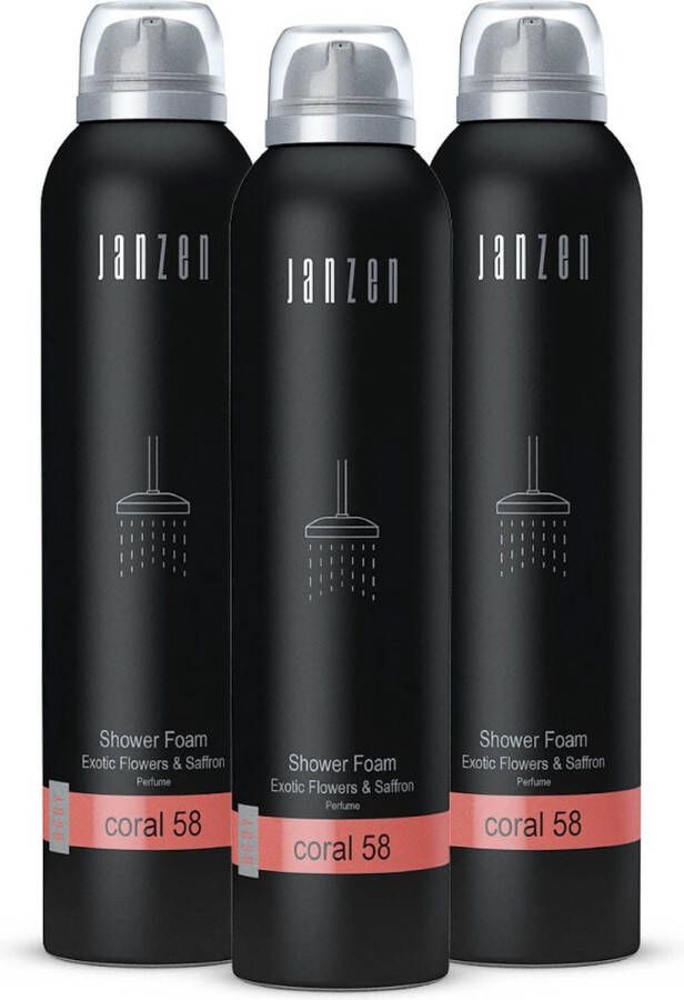 Janzen Shower Foam Coral 58 3-pack Showerfoam Doucheschuim 3 x 200 ml