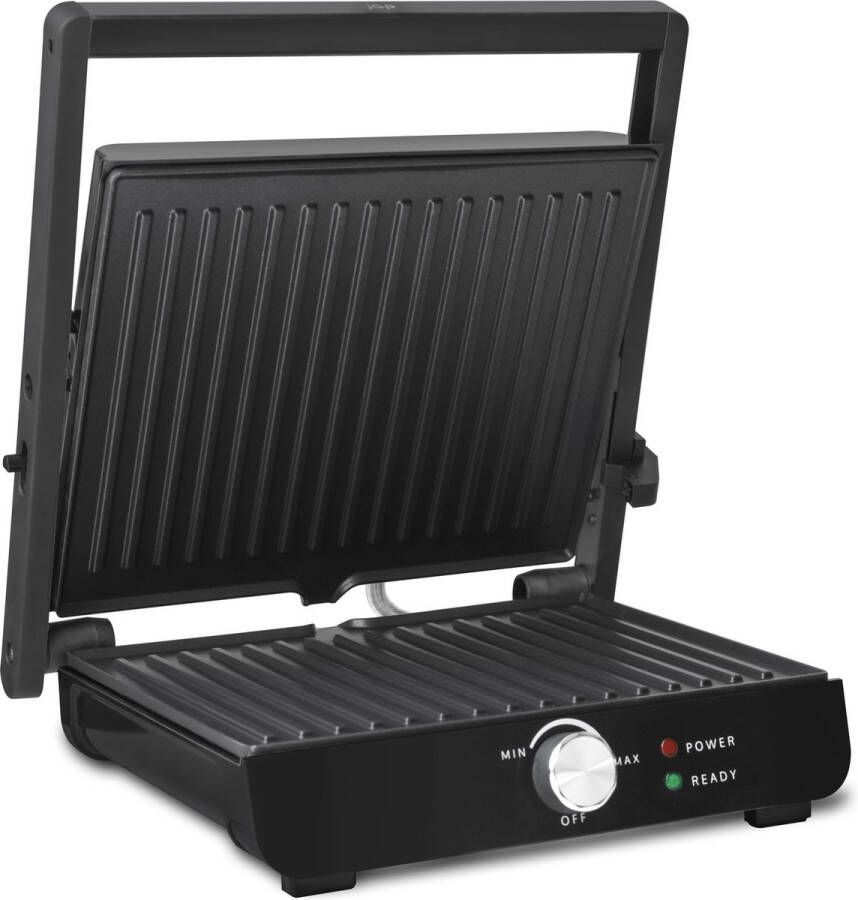 JAP Appliances Caligrill Contactgrill (2000W) met temperatuur aanduiding 180°C Uitklapbaar Inclusief vetbakje