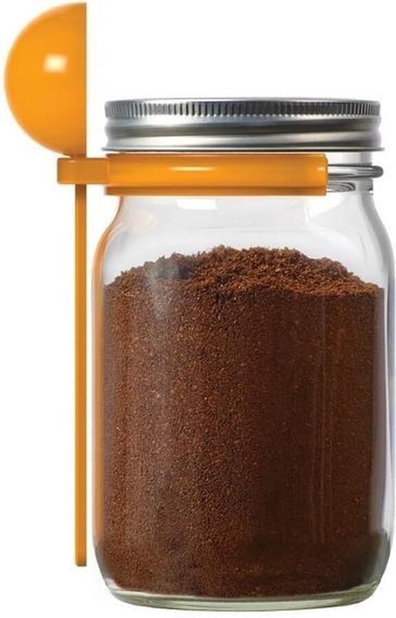 Jarware Jar Ware Koffie met Lepel Voor Mason Jars Herbruikbare & Universele Oranje