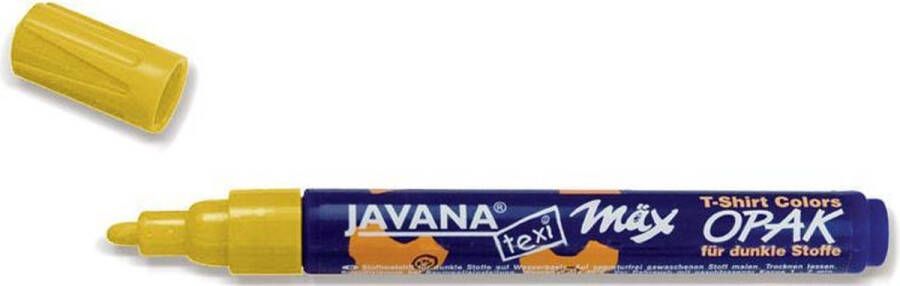 Javana Gele textiel stift Texi Max 2-4 mm kogelpunt Hoge kwaliteit textiel marker op waterbasis geschikt op zowel licht als donker textiel