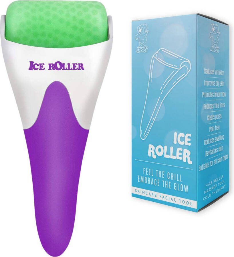 JAXY Ice Roller Ijs Roller Gezichtsroller Dermaroller Gua Sha Skincare Ice Roller Gezicht Gezichtsmassage Apparaat Jade Roller Paars Groen