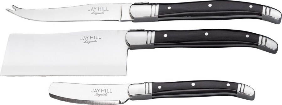 Jay Hill Kaasmessenset Laguiole Zwart 3 Stuks nieuw