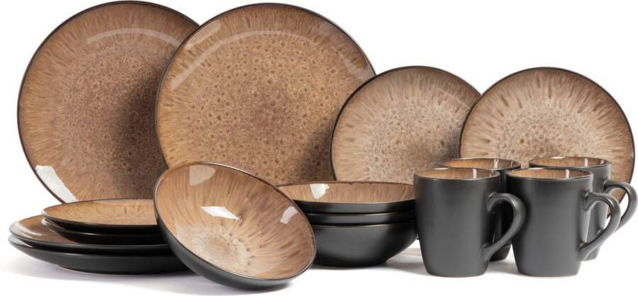Jay Hill Serviesset Pulau 16-delig 4 personen Bruin