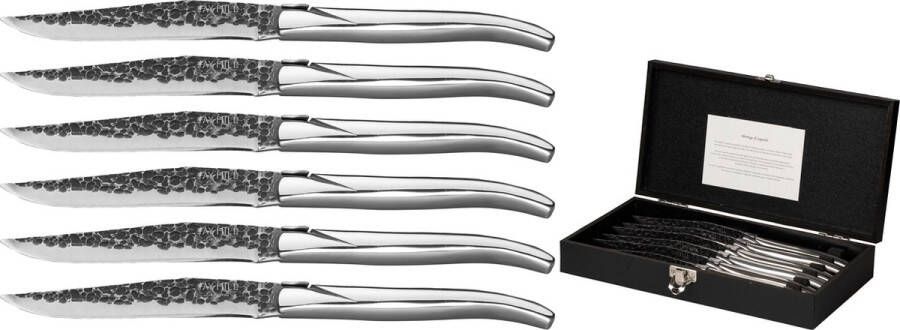 Jay Hill Steakmessen Laguiole Raw Black RVS 6 Stuks