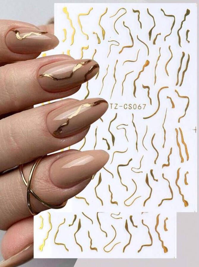 Jaynoi Nagelstickers nail art (2 velletjes Goud) Nail Art Stickers Nagelstickers Velletjes Zelfklevend Nagellak stickers Nagelstickers kinderen Nail Art Stickers Decoratie Nagel Stickers marmer