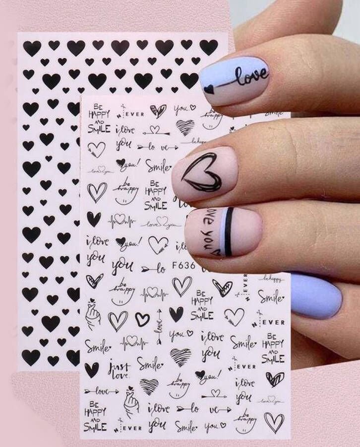 Jaynoi Nagelstickers nail art (2 velletjes) Nail Art Stickers Hartjes Nagelstickers Hartjes Nagelstickers Velletjes Zelfklevend Nagellak stickers Nagelstickers kinderen Nail Art Stickers Decoratie Nagel Stickers hartje