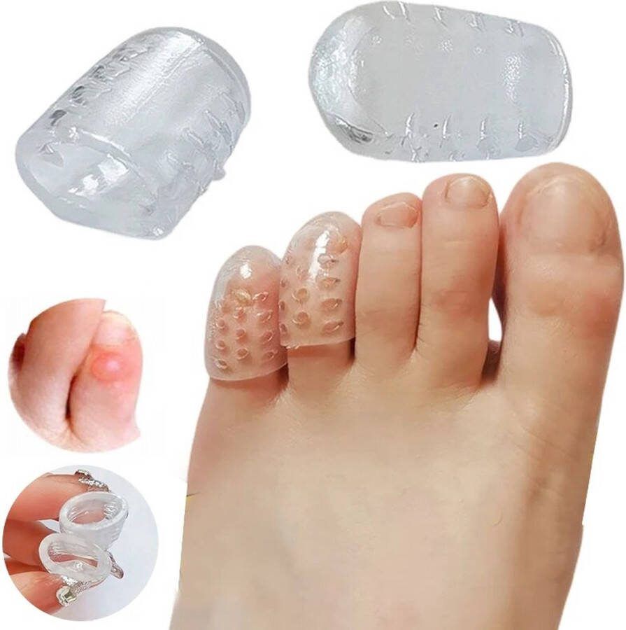 Jaynoi Teenbeschermer (Per Paar) Teenbeschermers Siliconen Teenbeschermer kleine teen soft gel Teenspreider siliconen Teenspreider kleine teen Teencorrector Teenkappen voor meerdere tenen (Per paar)