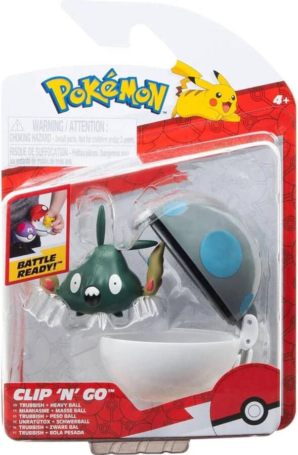 Jazwares Pokémon Speelfiguur Clip 'N' Go Trubbish