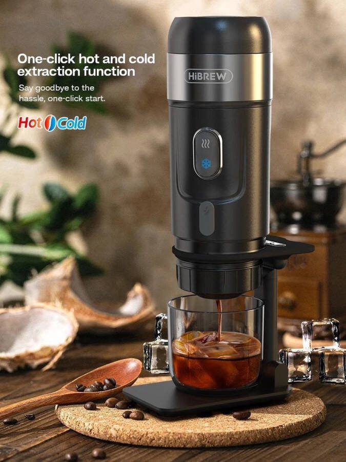 JC draagbare koffiezetapparaat 12V 3 in 1 portable espresso machine Thermoskan Cup Hot Cold Zwart