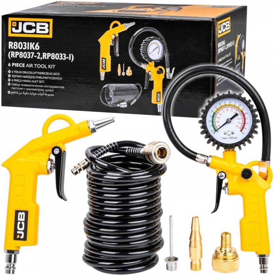 JCB Airpress Compressor Accessoiresset 6-delig Slang 5 meter
