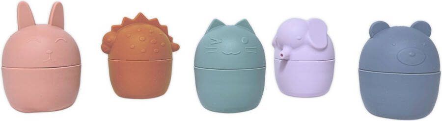 Jean's goods siliconen Badvriendjes-set June badspeeltjes badspeelgoed badset badspeelset badspeelgoed set bad speelgoed waterspeelgoed baby speelgoed educatief speelgoed montessori duurzaam speelgoed vanaf 3 jaar