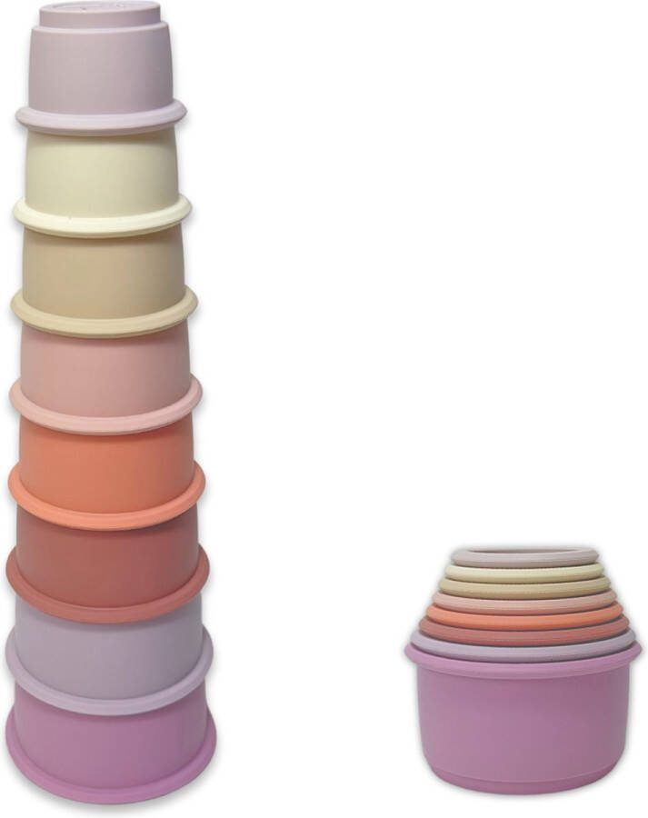 Jean's goods siliconen Stapeltorentje June stapeltoren stapelbekers baby speelgoed duurzaam speelgoed vanaf 18 maanden montessori peuter speelgoed kinderspeelgoed educatief speelgoed baby stapelspeelgoed kraamcadeau babycadeau