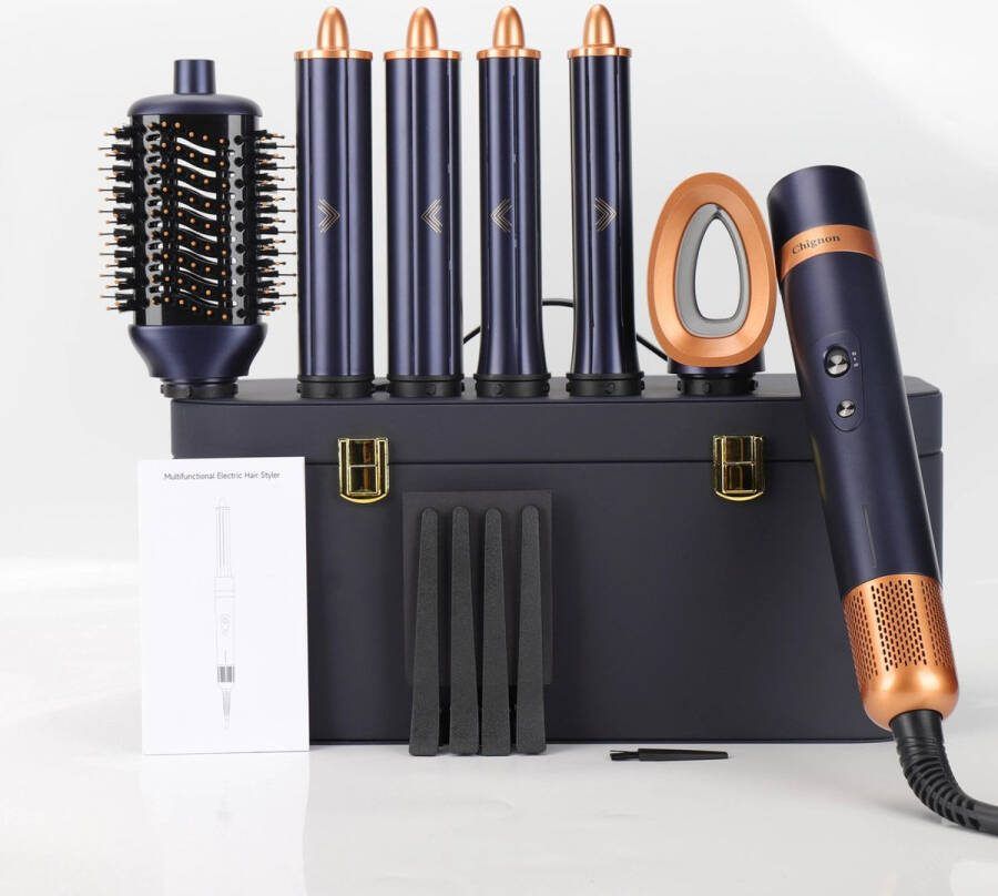 Jeghi Professionele Haardroger 6 in 1 Haarföhn Krultang Föhnborstel Multi Styler 3 verwarmingsstanden 1200-1599W
