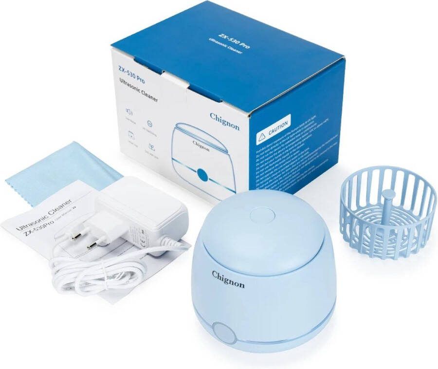 Jeghi Ultrasoonreiniger Ultrasoon bad Ultrasonic Cleaner 200ml 45KHz Digitaal Sieraden Kunstgebit 24W Lichtblauw