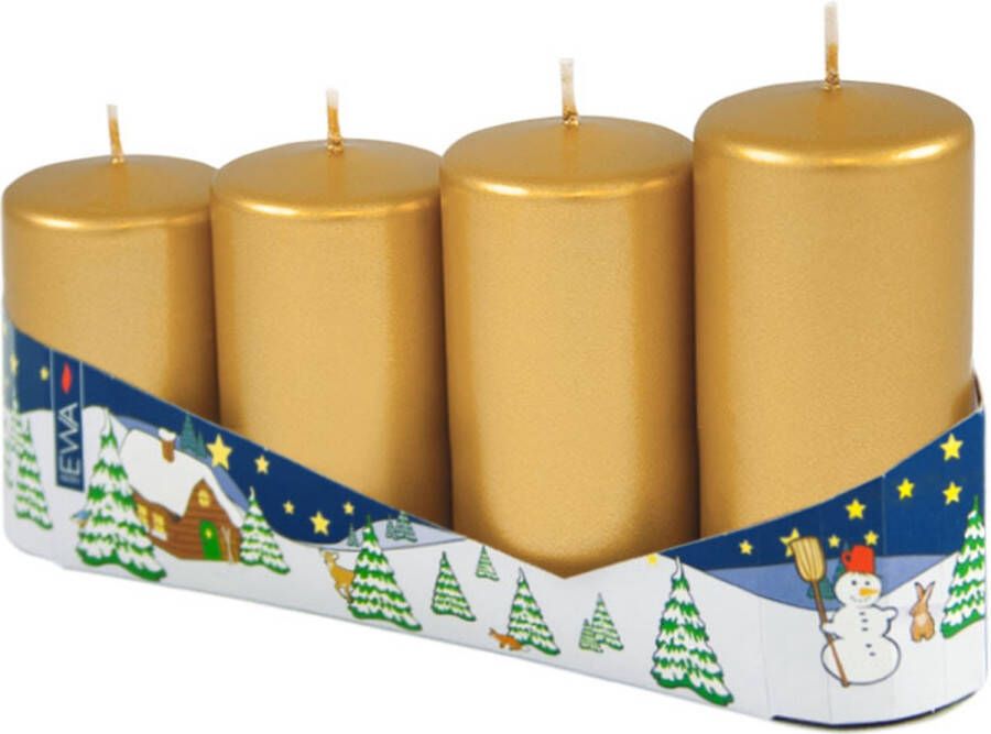 JEKA Adventskaarsen goudkleurig 4 kaarsen kerst