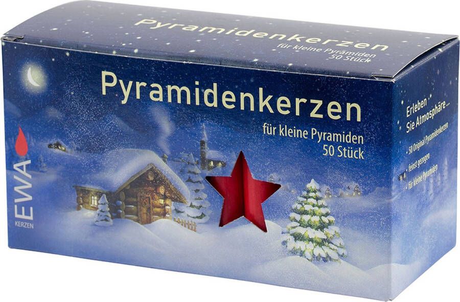 JEKA piramidekaarsen klein rood ca. 14 x 74 mm 50 stuks verpakking kerstkaarsen adventskaarsen kerstboomkaarsen boomkaarsen kaarsen