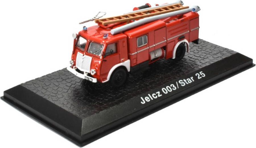Jelcz 003 Star 25 Editions Atlas Collection 1:72 Classic Fire Engines Brandweer in vitrine Display