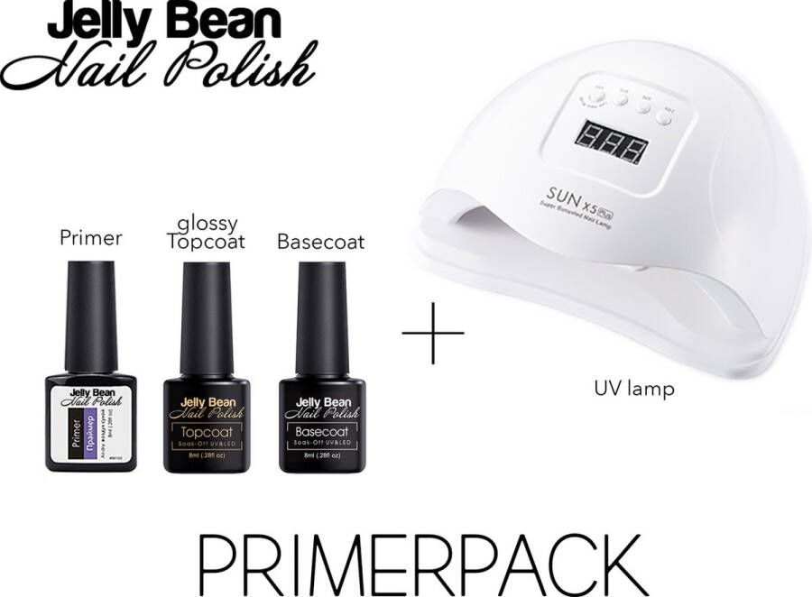 Jelly Bean Nail Polish Primerpack 80W Proffesionele UV nagellamp voor gel nagellak Primer Base Coat Top Coat