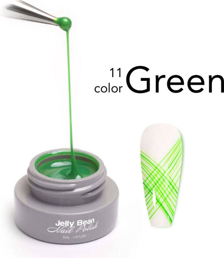 Jelly Bean Nail Polish spider gel Groen nail art gel Green UV gellak 5ml