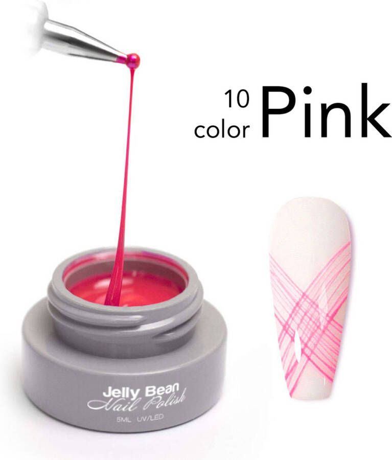 Jelly Bean Nail Polish spider gel Roze nail art gel Pink UV gellak 5ml