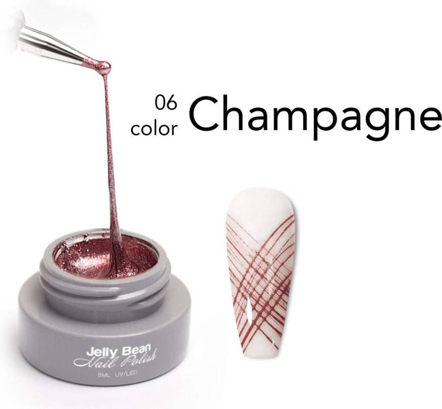 Jelly Bean Nail Polish spidergel Lichtbruin nail art gel Champagne UV gellak 5ml