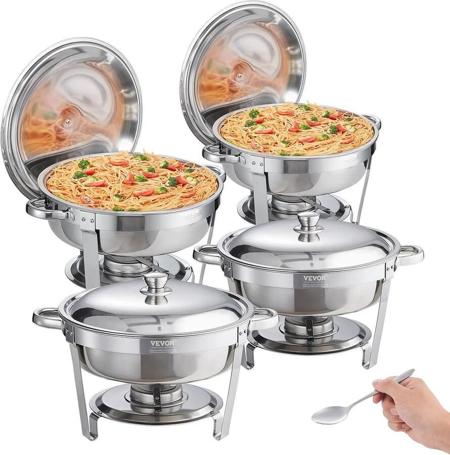 Jemaison Professionele buffetwarmers 4 Stuks 1 5 L Buffetschalen Warmhoudplaat Chafing dish Warmhoudbakken 29x43cm