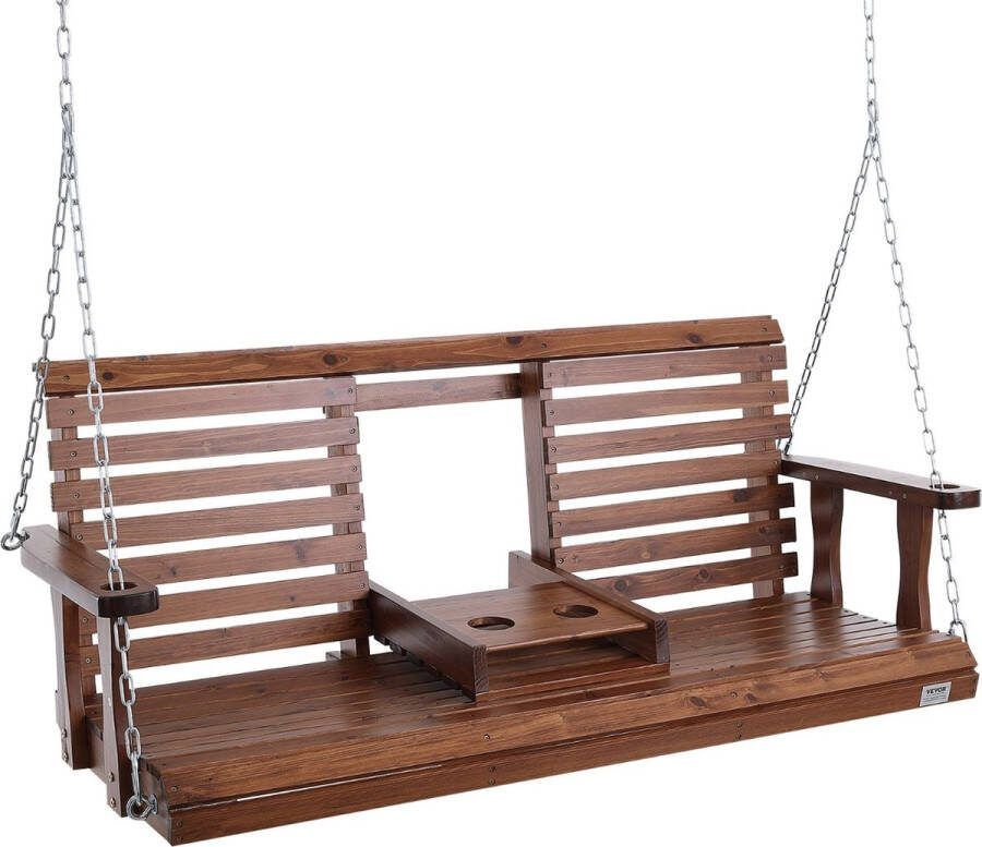 Jemaison Schommelbank Hout Tuinschommel Weersbestendig Draagkracht: 400 kg 140x58 cm Anti-roest Tuinmeubelen Tuinbank
