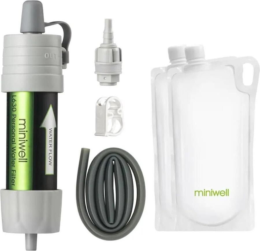 Jemaison Waterzuiveraar Waterfilter mini Met waterzak Survival kit Noodpakket Waterzuiveringsapparaat 2000 liter