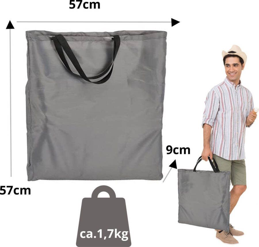 JEMIDI strandmat met rugleuning Verstelbare campingstoel Ligstoel voor zwembad en strand Opvouwbaar ligbedje Lichtgewicht 1 7 kilo Grijs