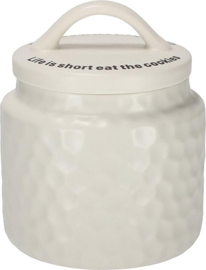 JENS Living Text Koektrommel 12 5 x 12 5 x 15 cm Wit