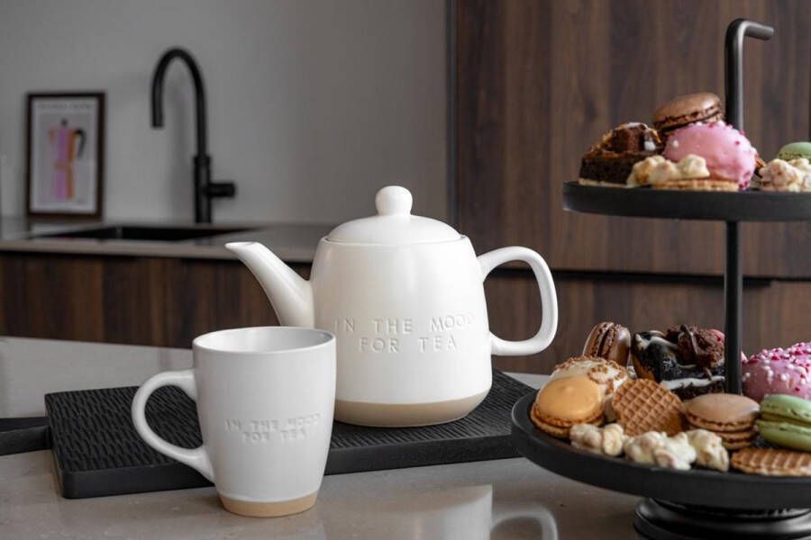 JENS Living MOOD FOR TEA Theepot 24 x 13 x 16 5 cm 1L Wit