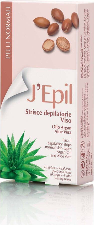 Jépil J' Epil Wax Strips Facial Ontharingswax strips gezicht Argan Aloe vera