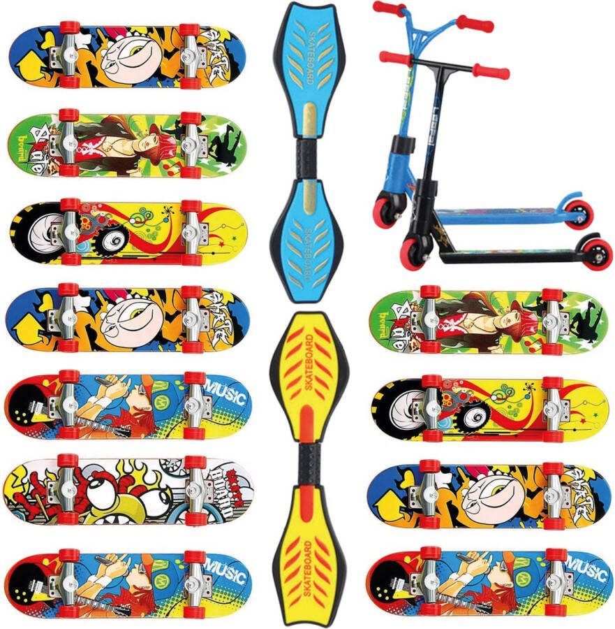 Jespro Skateboard accessoires 15 stuks Fingerboard skatepark Vinger Skateboards Mini Fingerboards